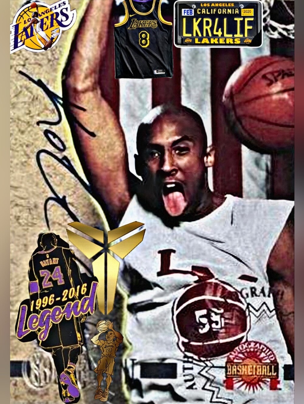 NEW!💯 KOBE BRYANT HIGH SCHOOL/NBA  8.5x11 ULTRA GLOSSY SELF CREATED ART POSTER!